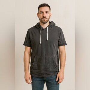 Athletic Works Men's Charcoal Short Sleeve Hoodie